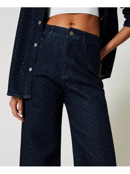 jeans con applicazioni di strass TWINSET | 242AP236106295