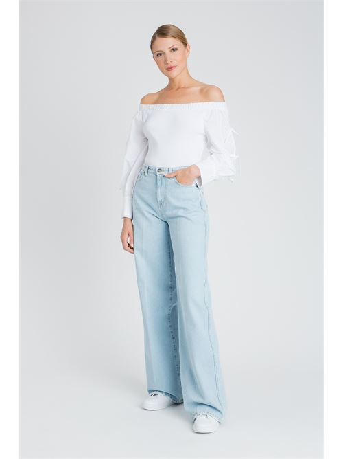 wide leg denim chiaro TWINSET | 241AP246011457