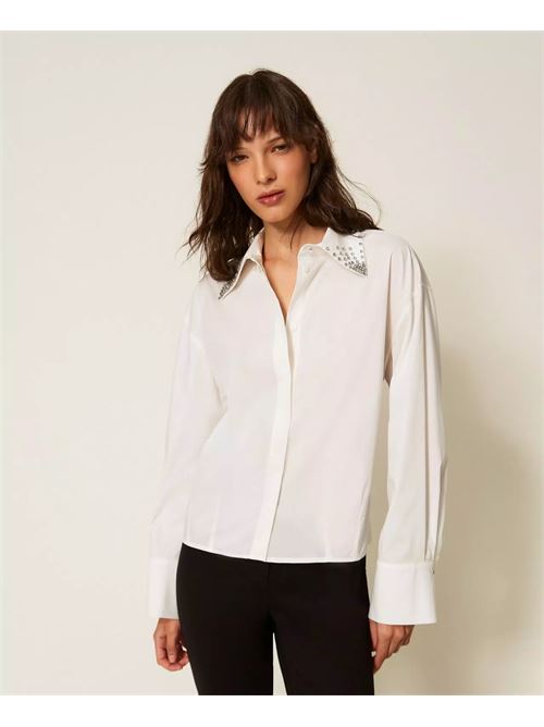 camicia colletto strass TWINSET | 261AP212500526