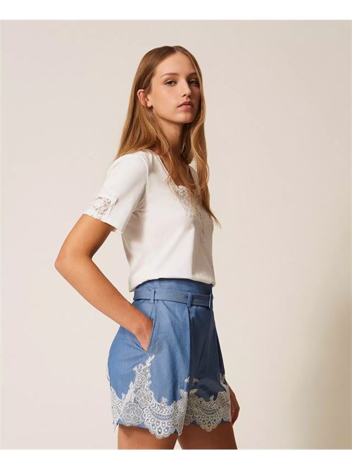 t-shirt pizzo TWINSET | 261AP231000526
